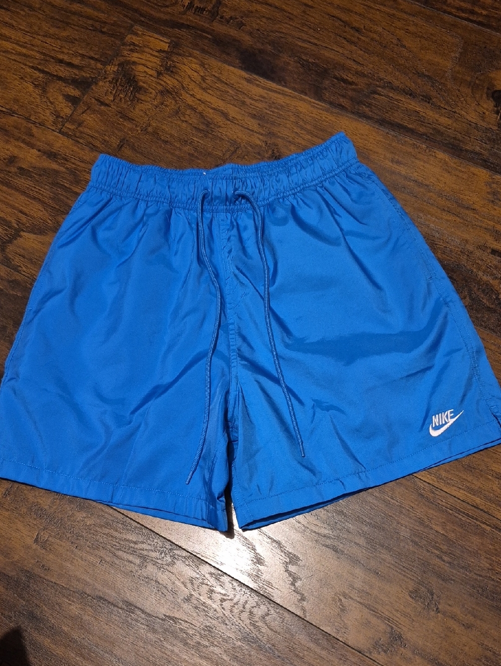 Nike Royal Blue Athletic Swim Shorts with White Swoosh